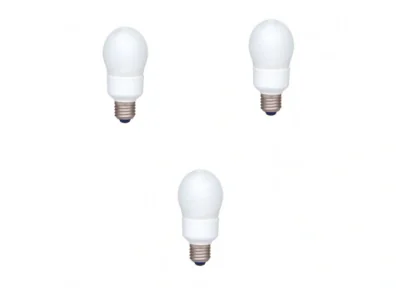SET 3 becuri fluorescent Panasonic, soclu E27, putere 13W, forma oval, lumina alb rece, alimentare 220 - 240 V, "EFA13E672V-3"