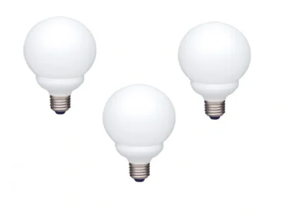 SET 3 becuri fluorescent Panasonic, soclu E27, putere 13W, forma sferic, lumina alb calda, alimentare 220 - 240 V, "EFG13E282V-3"