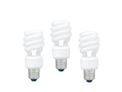 SET 3 becuri fluorescent Panasonic, soclu E27, putere 22W, forma spirala, lumina alb calda, alimentare 220 - 240 V, "EFD22E27HD3E-3"