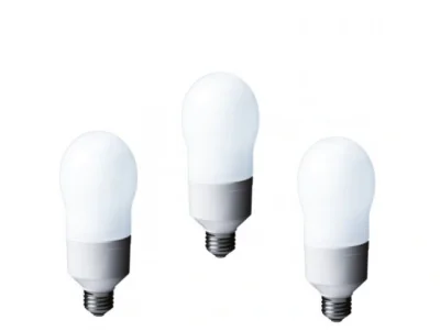 SET 3 becuri fluorescent Panasonic, soclu E27, putere 24W, forma oval, lumina alb rece, alimentare 220 - 240 V, "EFA24E672V-3"