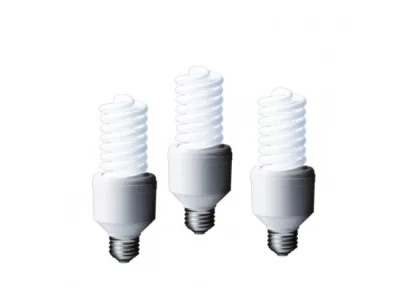 SET 3 becuri fluorescent Panasonic, soclu E27, putere 24W, forma spirala, lumina alb calda, alimentare 220 - 240 V, "EFD24E282V-3"