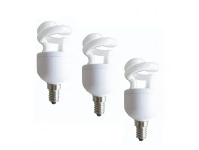 SET 3 becuri fluorescent Panasonic, soclu E27, putere 5W, forma spirala, lumina alb calda, alimentare 220 - 240 V, "EFD5E27HD3E-3"