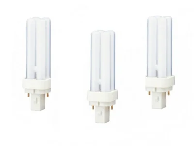 SET 3 becuri fluorescent Panasonic, soclu G24D-1, putere 10W, forma liniar, lumina alb rece, alimentare 220 - 240 V, "FDS10E40/2D-3"