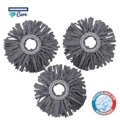 SET 3 REZERVE MOP MICROFIBRA CU BENZI LATE, CLEAN STEP