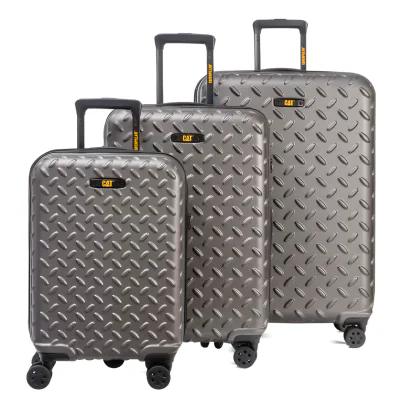 Set 3 trollere CATERPILLAR Industrial Plate, 35L, 59L, 92L, ABS - titanium "CAT-84758-336"