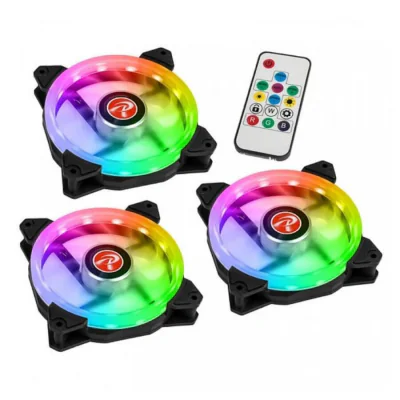 SET 3 ventilatoare Raijintek, 120 mm 1800 rpm, LED ARGB, conector 3 pin | 4 pin, "0R40B00112"