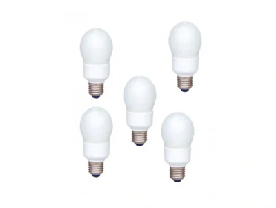 SET 5 becuri fluorescent Panasonic, soclu E27, putere 13W, forma oval, lumina alb rece, alimentare 220 - 240 V, "EFA13E672V-5"