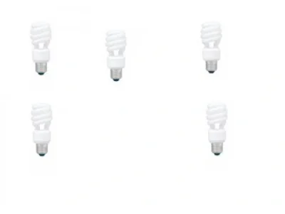 SET 5 becuri fluorescent Panasonic, soclu E27, putere 14W, forma spirala, lumina alb calda, alimentare 220 - 240 V, "EFD14E27HD3E-5"