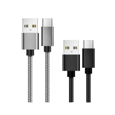 Set Cabluri Lemontti Bending Aluminum USB-A la USB-C, - material: impletitura de Nylon + aliaj de aluminiu, cabluri USB la Type-C, imbracat in impletitura de Nylon, curent suportat: 5V/1A, lungime: 0.5m si 1 m, culoare: Gri pentru cablu de 1 m si Neg