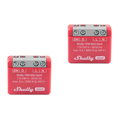 Set de 2 controlere Shelly 1PM Mini Gen4 Zigbee/Matter