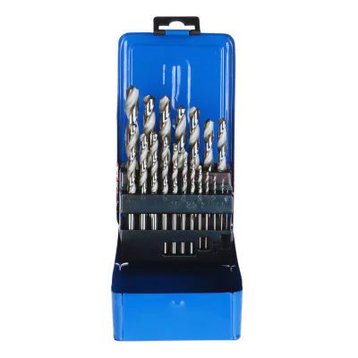 Set de burghie pentru metal KLIMAS STNWKA-19, diametre de la 1,0 mm în trepte de 0,5 mm, lungime 35-130 mm