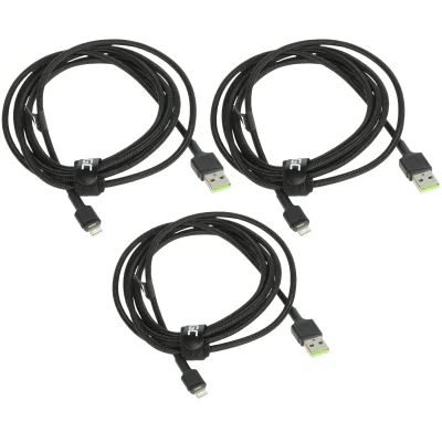 Set de cabluri Green Cell KABGCSET06, Ray, Lightning - USB-A, 3 x 2 m