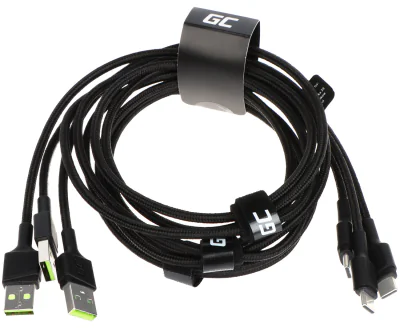 Set de cabluri USB-A - USB-C Green Cell KABGCSET02-GC, Ray, 3 x 1,2 m
