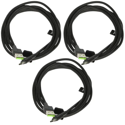 Set de cabluri USB-A - USB-C Green Cell KABGCSET03, Ray, 3 x 2 m