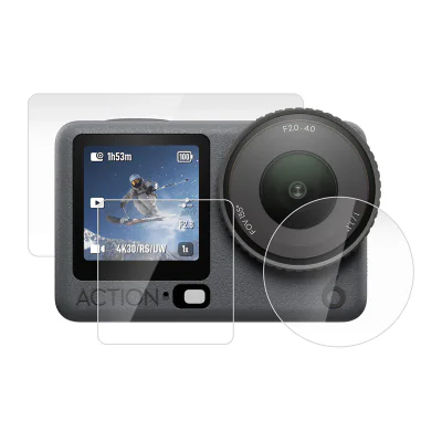 Set de sticlă temperată Puluz pentru DJI Osmo Action 6 (3 buc).