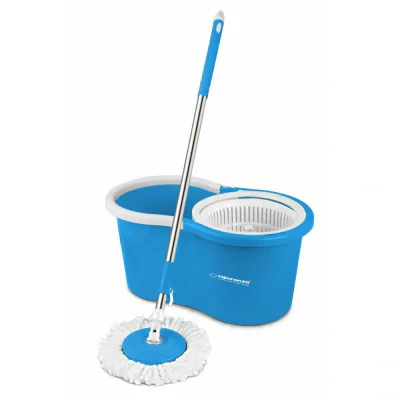 Set mop rotativ Esperanza Perfect Clean EHS005 cu galeata si storcator rotire 360 grade Alb/Albastru "EHS005"