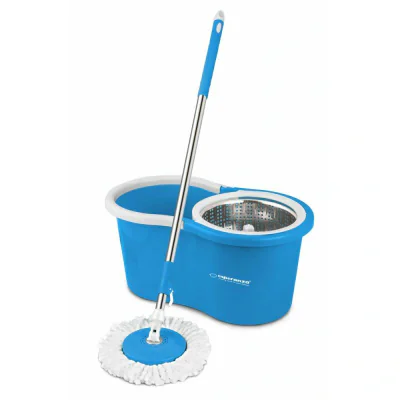 Set mop rotativ Esperanza Spin Mop EHS006 cu galeata si storcator rotire 360 grade Alb/Albastru "EHS006"