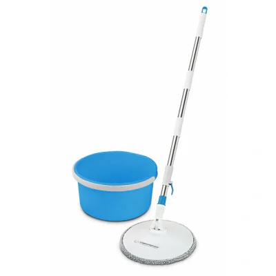 Set mop rotativ Esperanza Spin Mop EHS007 cu galeata si storcator rotire 360 grade Alb/Albastru "EHS007"