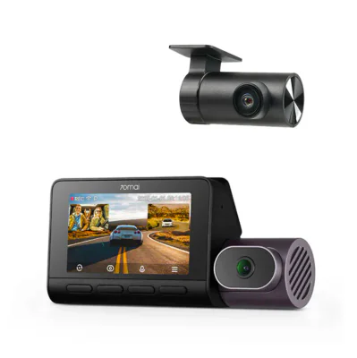 Set PREMIUM 2 camere 70mai Dash Cam 4K T800 cu 3 obiective (fata 4K, interior 1080P) + spate RC41 4K, GPS, HDR, ADAS, 256G