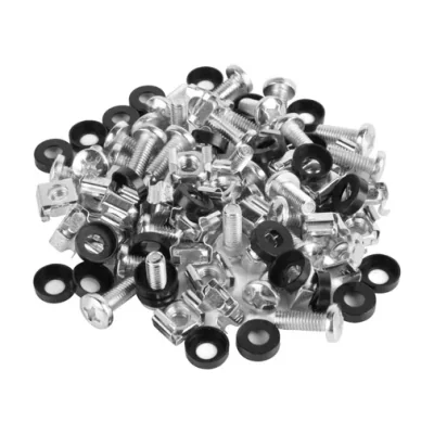 Set șuruburi de montaj Lanberg 19" (piuliță-cușcă, șaibă, șurub), 20 buc., oțel zincat