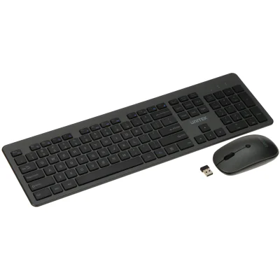 Set tastatură și mouse optic fără fir UNITEK T054AGY01-US, 1600 dpi, QWERTY, 2,4 GHz