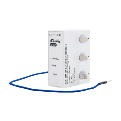 Shelly 3EM-63T Gen3 1/3-canal contor de energie WiFi (terminal plat)