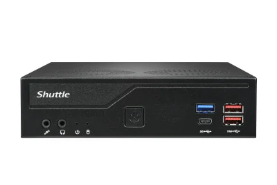 Shuttle Slim PC DH770 , S1700, 2x HDMI, 2x DP , 2x 2.5G LAN, 2x COM, 8x USB, 1x 2.5", 2x M.2, 24/7 permanent operation, incl. VESA, 1.35L sized PC, Mini PC barebone, Intel H770, LGA 1700, DDR5-SDRAM, PCI Express, Serial ATA III