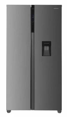 Side by Side HEINNER HSBS-H439NFXWDE++, No Frost, 439 L, Clasa E, Dozator apa, Aspect inox