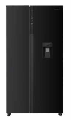 Side by Side HEINNER HSBS-HM529NFBKWDE++, No Frost, 529 L, Clasa E, Dozator apa, Negru