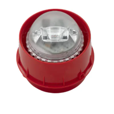 Sirena cu flash, adresabila, LED-uri de culoare rosie, lentila transparenta WSF-WR-RF , 18RF,865Mhz-870Mhz,Diametru:121mm , greutate:430g, temperatura de functionare : -30 to 55 °C.