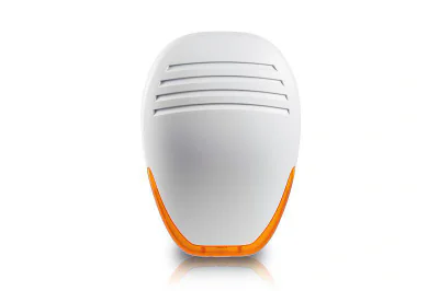 Sirena de alarma pentru exterior, Venitem HEMA L MW Matt white, design Italia, security grade 3, nivel acustic 110dB carcasa ABS culoare alba mat, Flash LED, tamper pentru deschidere si demontare, sunete si durata programabile, numararea alarmelor, m