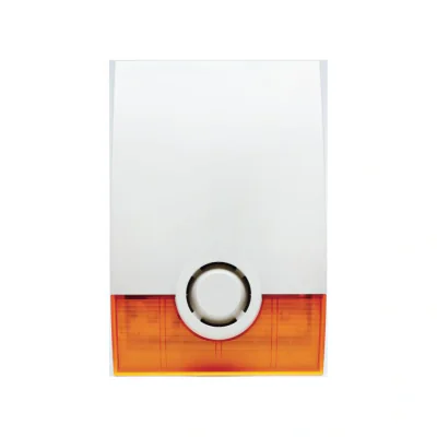 Sirena de exterior wireless cu flash Videofied OSX200, avertizare acustica si optica,nivel zgomot: 105dB @ 1 meter, frecventa de operare: 868MHz, supervizata, criptare AES, securitate grad 2, 2 x tamper, culoare FLASH: orange, alimentare pe baterii 3