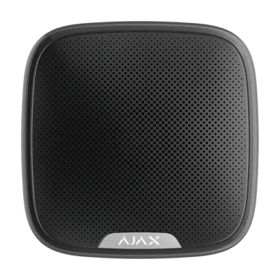 Sirena de exterior, wireless, negru - AJAX; Presiune acustica: 85 ÷ 113 dB @ 1 m; Timp alarma: 3 ÷ 180 s; Frecventa sunet: 3.5 ± 0.5 kHz; Timp alarmare: 0.15 s; Tip alarma: sonora + LED, conector LED extern; Frecventa operare: 868.0 - 868.6 MHz; Pute