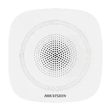 Sirenă de interior wireless 868 MHz HIKVISION DS-PS1-I-WE(B)-R, flash roșu, White