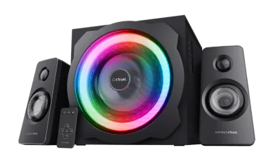 Sistem 2.1Trust GXT629 Tytan cu fir, USB 2.1, putere maxima RMS 120W, frecventa raspuns 20 Hz - 20.000 Hz, negru