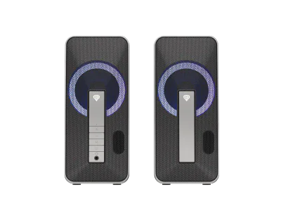 Sistem audio Genesis HELIUM 100BT 2.0, putere maxima RMS 10 W, iluminare RGB, material ABS, metal, conectivitate mini jack, bluetooth 5.0, negru