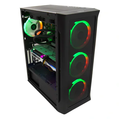 Sistem Desktop PC Gaming Spacer Unbreakable R5, AMD Ryzen 5 7400, 16GB DDR5, 1TB SSD, RX7600 8GB, No Os, Negru," SPACER-Unbreakable-R5.7400-16D5S1T"
