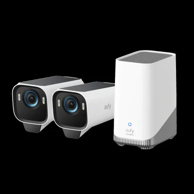 Sistem supraveghere 2+1 Anker "eufyCam S3 Pro", 4K, Wi-Fi 2.4 GHz, bullet, wireless, 16GB EMMC + 16TB extern, exterior, panou solar, AI, color night vision, detectie miscare, IP67, HomeBase S380, "T88923W1" - 0194644293871