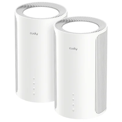 Sistem Wi-Fi mesh pentru toată casa CUDY M6500(2-PACK), Wi-Fi 7, 2,4 / 5 GHz, 688 Mbps + 5765 Mbps, 2 unități