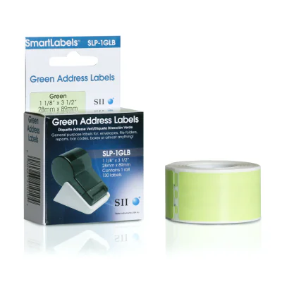 SLP-1GLB GREEN LABEL 28X89MM/130 LAB/ROLL