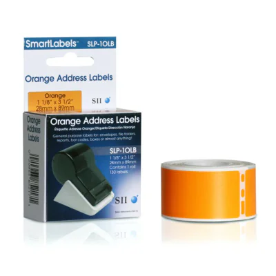 SLP-1OLB ORANGE LABEL 28X89MM/130 LAB/ROLL 1 ROLL/BOX
