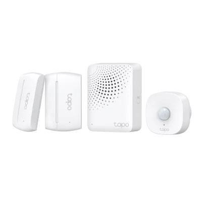 Smart IoT Hub with Chime SPEC: 2.4 GHz, 868 MHz, 100-240 V~, 50/60 Hz, Plug-in FEATURE: 90dB Adjustable Audio Alarm, 19 Ringtones, Up to 65 Switches, Sensors or Buttons, Mute Button, Easy Setup, Device Sharing, Flame- Retardant, Tapo App