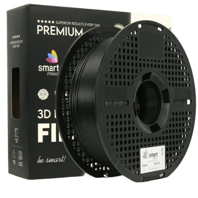 SMART PRINT 3D FILAMENT 1KG PETG+CF BLACK, continut de fibra de carbon, reztenta la deformare, rezistenta la caldura sporita, recomandare utilizare impreuna cu imprimanta cu incinta inchisa. Diametru: 1.75mm, Greutate: 1kg, Temperatura duza: 255C - 2