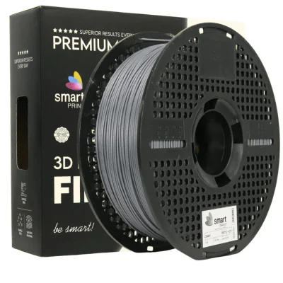 SMART PRINT 3D FILAMENT 1KG PETG+CF GRAY, continut de fibra de carbon, reztenta la deformare, rezistenta la caldura sporita, recomandare utilizare impreuna cu imprimanta cu incinta inchisa. Diametru: 1.75mm, Greutate: 1kg, Temperatura duza: 255C - 27