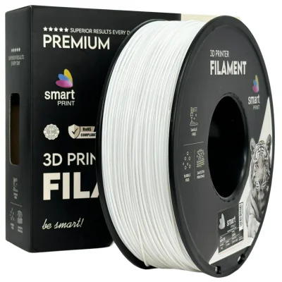 SMART PRINT FILLAMENT 1KG ASA WHITE, Rezistenta UV, Finisaj mat, Diametru: 1.75mm, Greutate: 1KG, Temperatura duza: 220C – 250C, Temperatura platforma printare: 95C – 110C.