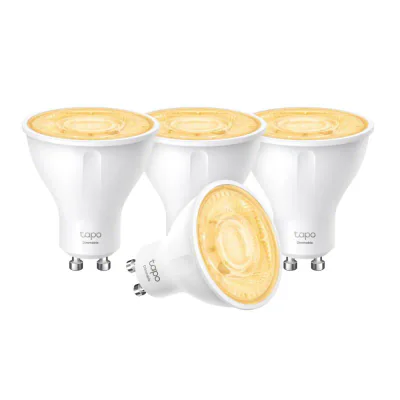 Smart Wi-Fi Spotlight, Dimmable, 4-Pack SPEC: 2.4 GHz, IEEE 802.11b/g/n, GU10 Base, 220–240 V, 50/60 Hz, 350 lm, 2.9 W, 2,700 K, Beam Angle 40° , 3 kWh / 1000h, lifetime up to 15,000 hrs, Energy Efficiency Class D. FEATURE: Dimmable, No Hub Required,