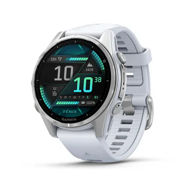 Smartwatch fenix 8 43 mm AMOLED Silver with Whitestone silicone band "010-02903-00"