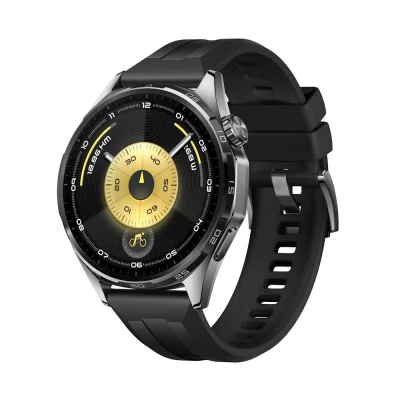 Smartwatch Watch GT 6, 41MM, Black Stainless Steel Case, Black Fluoroelastomer Strap "55020FTR"