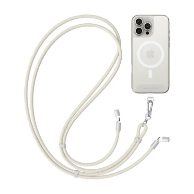 Șnur crossbody Satechi OntheGo cu cablu USB-C 60 W de 1,5 m, Sand