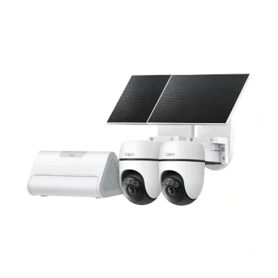 Solar Cam 2K Pan/Tilt (2-Cam Kit) HB112, 1/2.8" CMOS Sensor, 2× 850nm IR LED, 2× LED(Color Temperature: 3000K), Pan Mechanical Range: 340° (360° Pan Coverage), Tilt Mechanical Range: 90° (130° Tilt Coverage)
